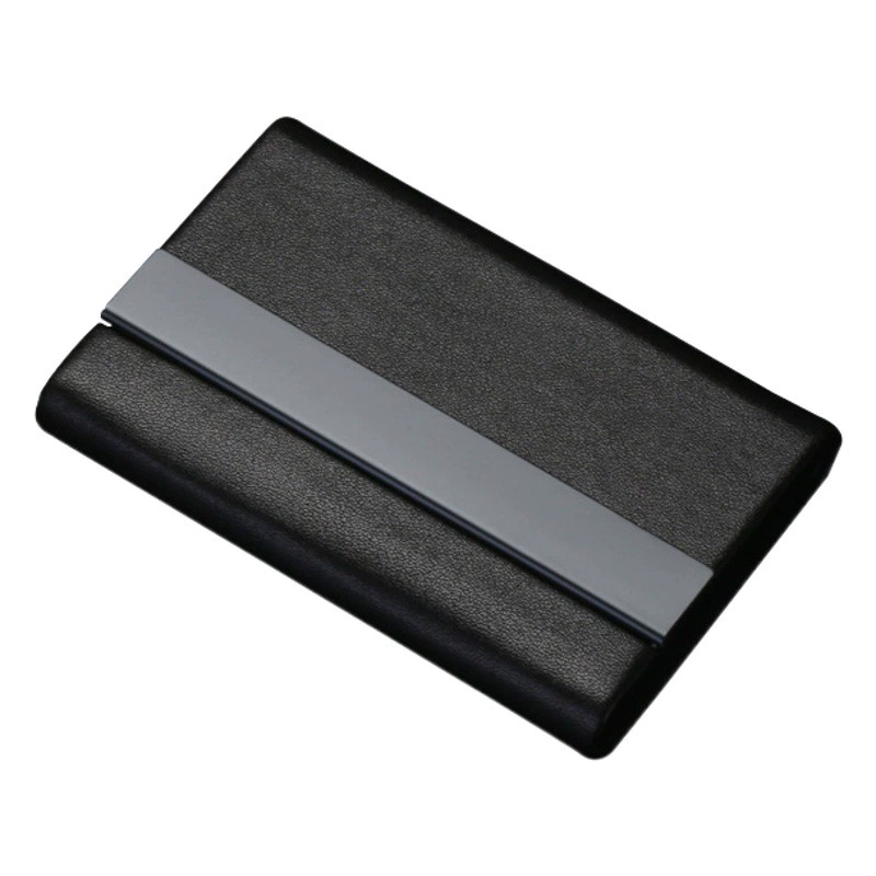 (Имитация кожи из микрофибры) титановый черный чехол для визитных карточек мужской держатель для визитных карточек сумка для банковских карт из микрофибры металлический чехол для карт