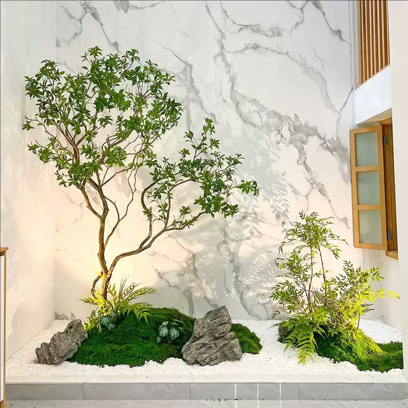 高端马醉木橱窗造景仿生植物大型假树仿真绿植室内装饰树简约景观|undefined