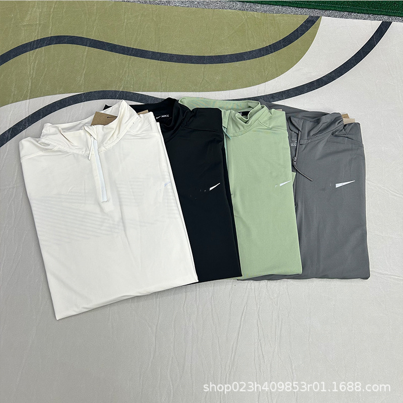 2025 nuevo entrenamiento de entrenamiento de fitness de manga larga de invierno de invierno transpirable de entrenamiento de manga larga de semi-cremallera