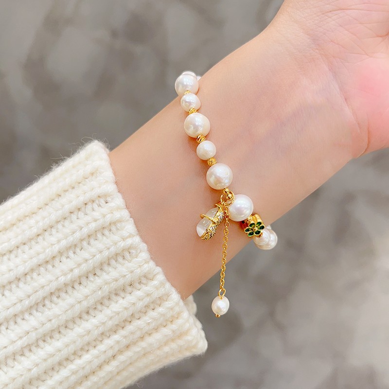 Elegant Geometric Pearl Copper Plating Bracelets