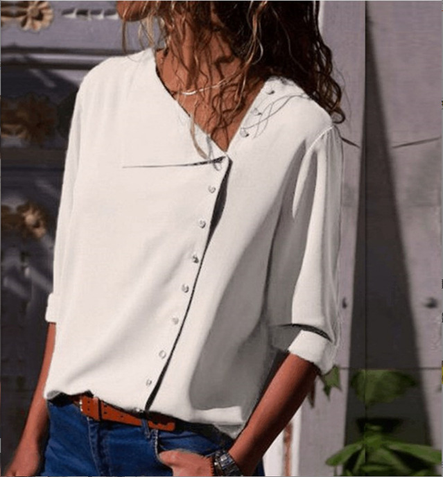 Regular Fit Fit Type Solid Color Pattern Spring, Autumn Season Women's Gender Casual, Vintage Style Style Wholesale Women's Casual Vintage Style Solid Color Long Sleeve Blouses