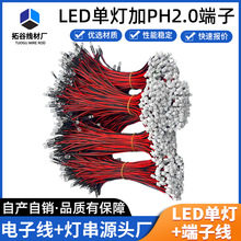 LED灯加PH2.0端子线 RGB灯珠带单双头扬声器喇叭汽车电子端子线