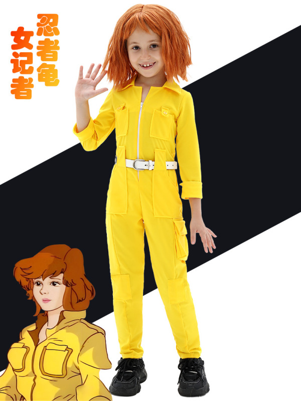 【新品】万圣节服装儿童角色扮演演出服忍者龟记者舞台表演cos服|undefined