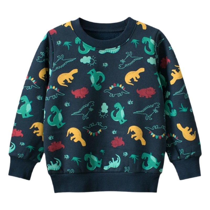 27 niños transfronterizos suministro de ropa para niños Otoño e Invierno suéter para niños suéter de dibujos animados de dinosaurio ropa de bebé entrega de una sola pieza