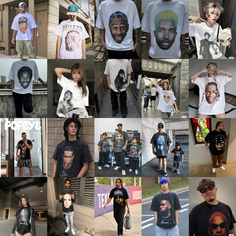 Vintage Short-Sleeved American Retro Trendy Loose High-Street Washed Distressed Versatile Couple T-Shirt for Men and Women Summer