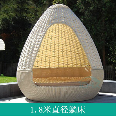 Cama de caña al aire libre doble jaula de pájaros sofá cama de vacaciones villa de ocio terraza tumblr balcón cama redonda tumblr