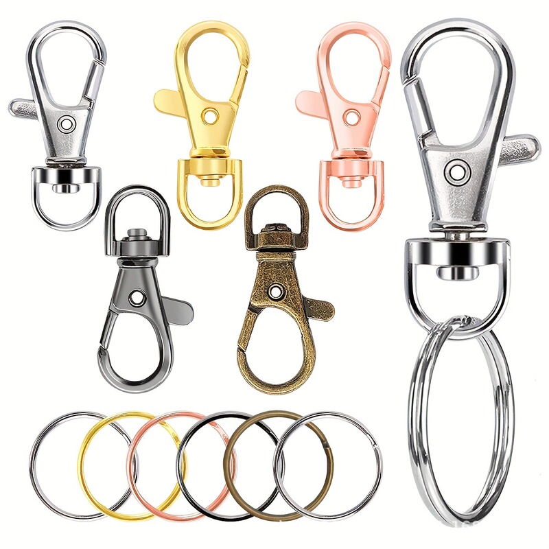 In-Stock 6 Colors 32mm Dog Clasp + 10Mm/20Mm Aperture Hardware Small Hook Clasp Keychain Round Tail Lobster Clasp Zinc Alloy