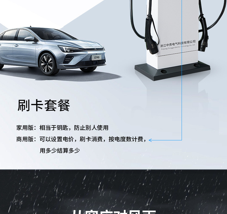 Customized New Energy Electric Vehicle Charging Pile Double Gun Ac 14Kw Vertical Home/Commercial 32A Scan Code Swipe Card