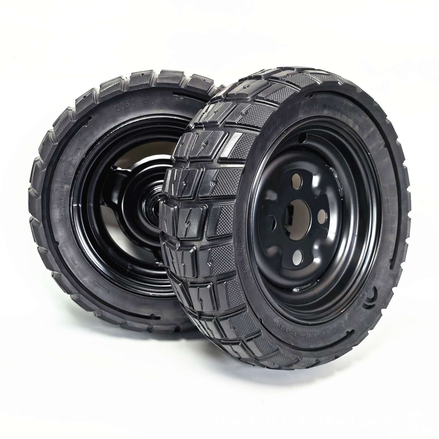 3.50-6 solid tire wheel 10inch leisure four-wheel electric vehicle non-inflatable anti-explosion tire front and rear wheel assembly