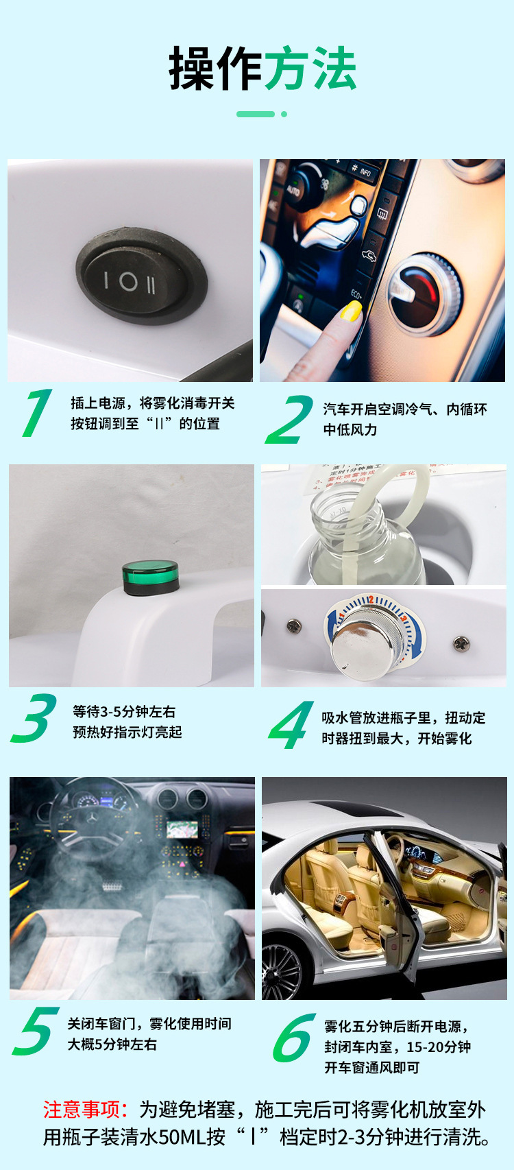 Car Atomization Disinfection Machine Nano Deodorization, Odor Removal, Sterilization, Formaldehyde Disinfectant, Car Indoor Air Conditioning Atomization Machine