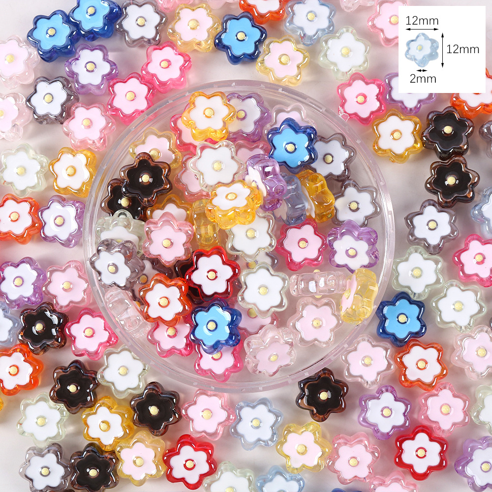 75# transparent oil dripping small flower beads