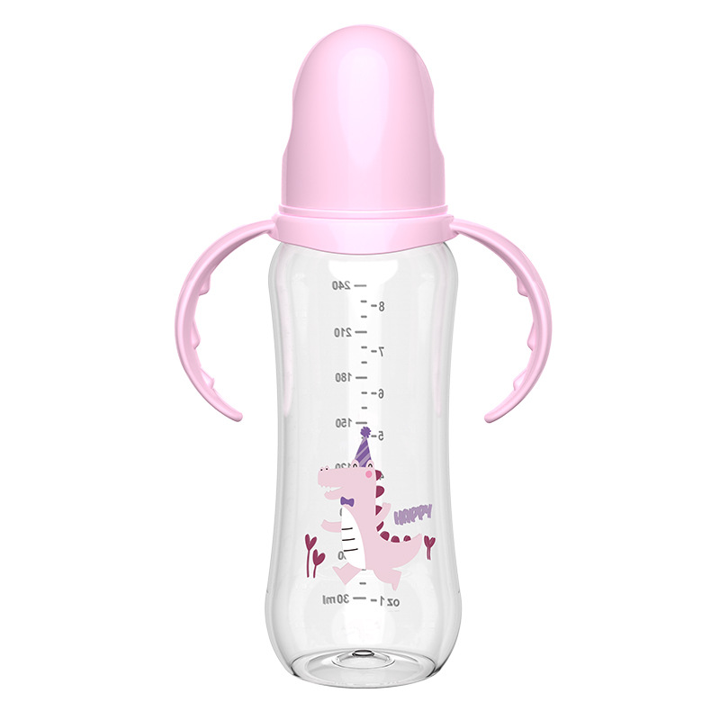 Biberón de bebé con tarjeta en inglés biberón a prueba de caídas y fugas para recién nacidos pp biberón con mango biberón de imitación biberón de leche materna al por mayor
