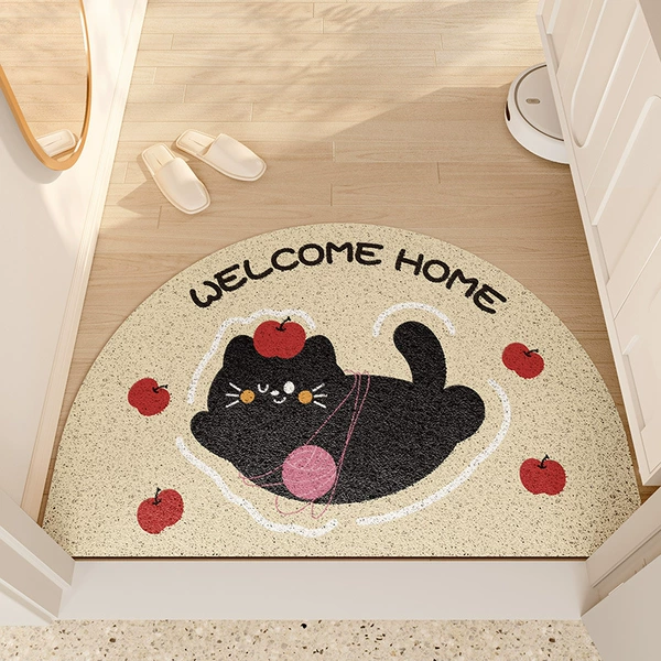 Flying Black Cat - Arched Horizontal Silk Circle