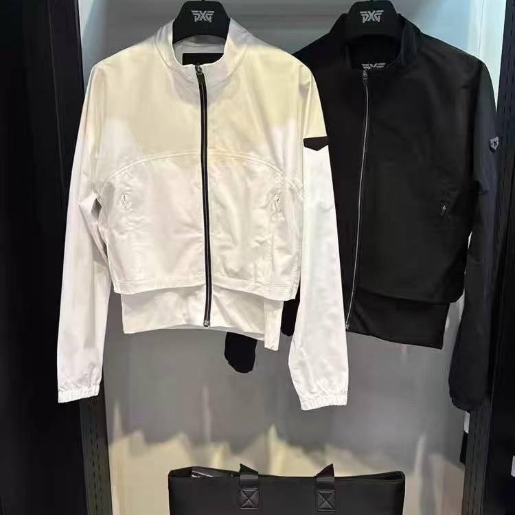 Autumn and Winter Golf Clothing for Women, New Style Zip-Up Stand-Up Collar Casual Waist-Cinching Jacket, Windproof, Waterproof, Stain-Resistant, Casual Outerwear