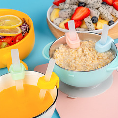 子供のシリコンの吸盤pp碗のシリコンの吸盤の碗の304内の胆のストローのセットの赤ちゃんの食事のアイデアの漫画の碗