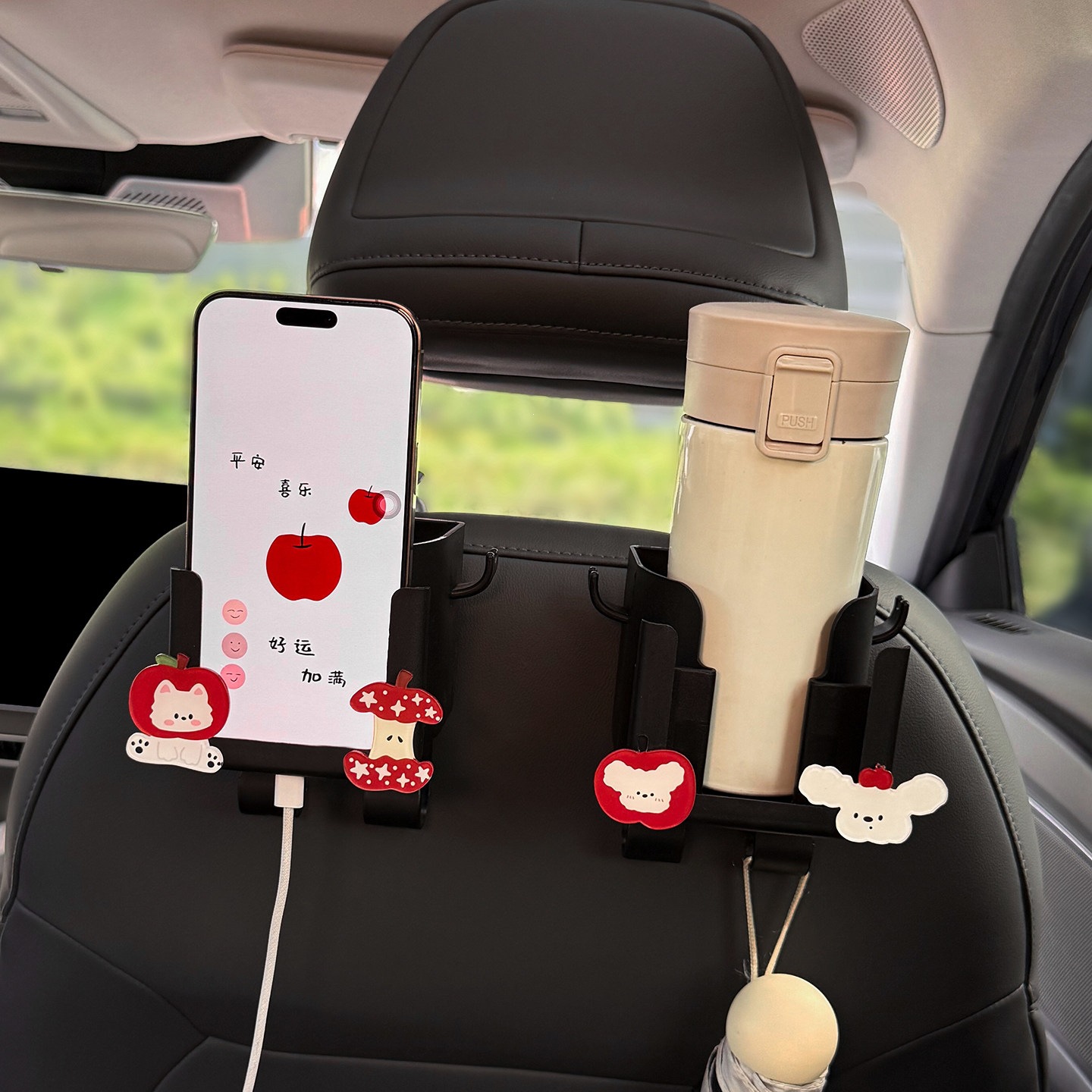 2026 New Model Car Hook Drink Cup Holder Multifunctional Storage Box for Car Seat Back Cute for Women