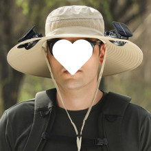 ZSD太阳能充电风扇帽爆品带防晒降温成人渔夫头戴大檐登山遮