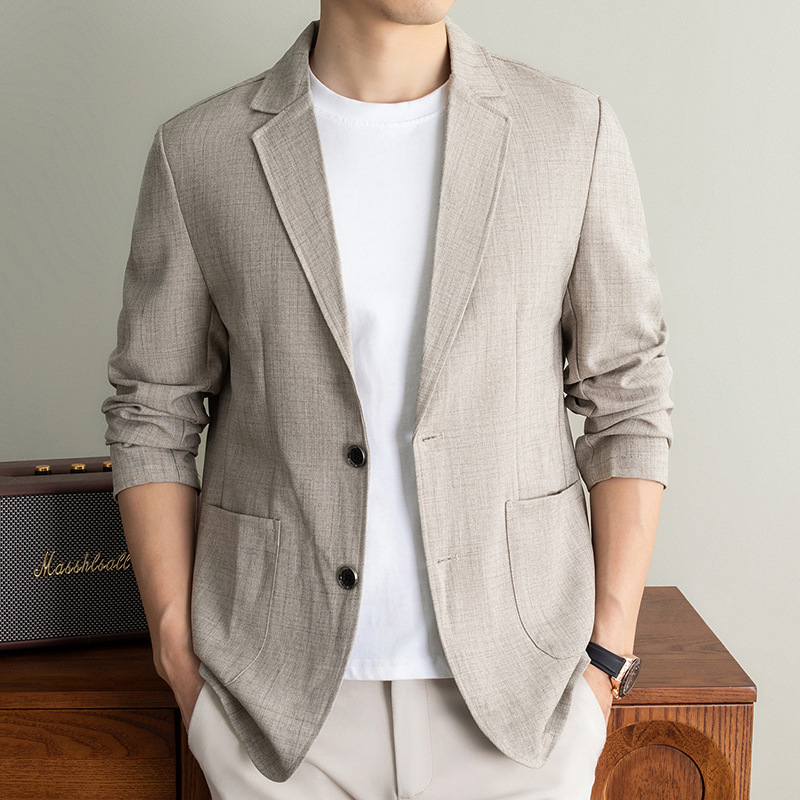 2026 Spring and Summer New Style Linen Men's Casual Suit Business Casual Non-Iron Thin Sun Protection Suit Jacket for Men