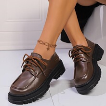 B 47511 Thick Sole Lace Up Loafers ���ϵ���ָ�Ь �羳