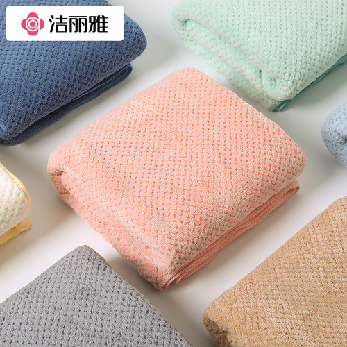 Jieliya Bath Towel for Women, Home Use—Made of Pure Cotton, Highly Absorbent, Quick-Drying, Thickened Coral Fleece Bath Wrap Towel, Couple’s Towel