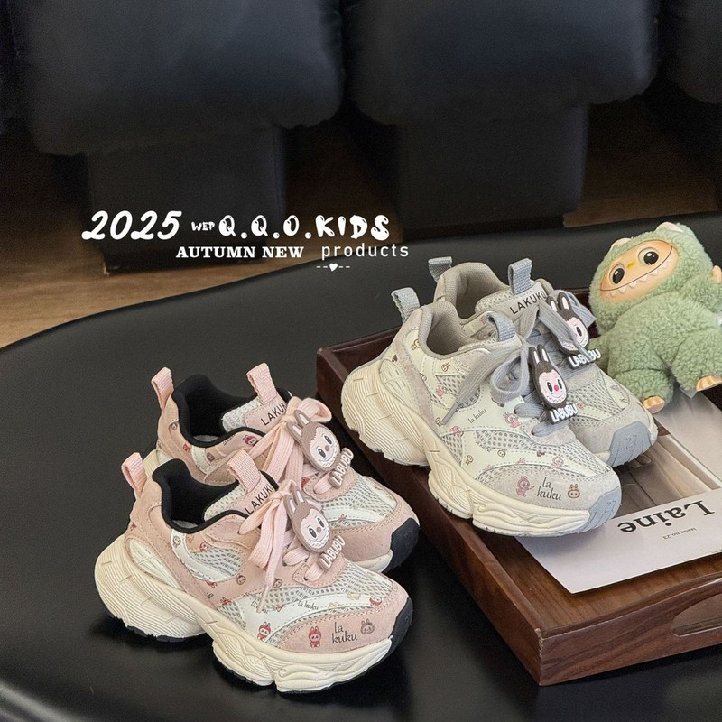 拉布布儿童运动鞋2025秋季新款男女童透气老爹鞋中大童学生休闲鞋|undefined