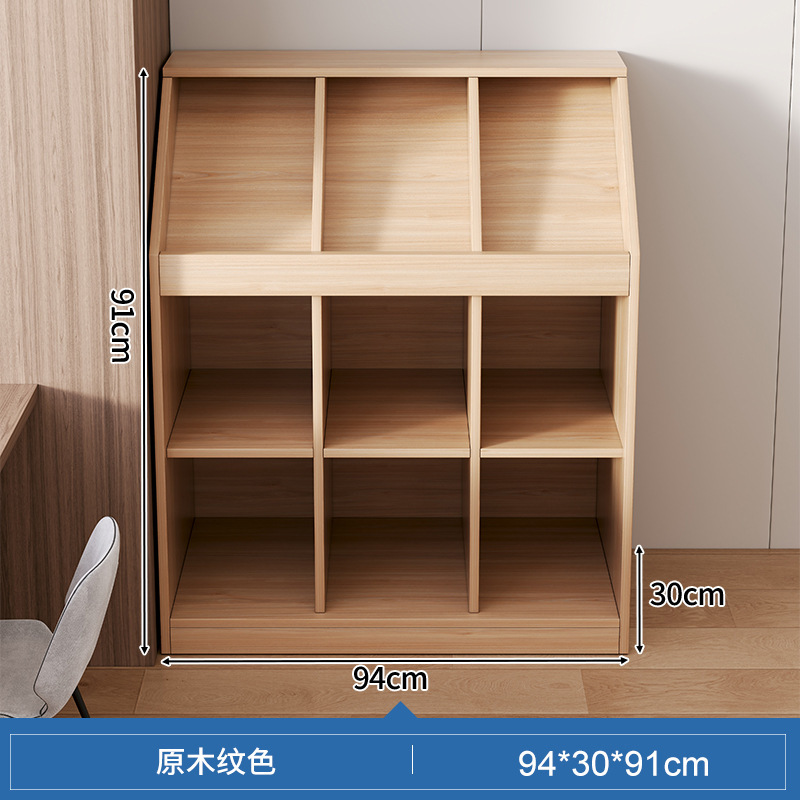 Estante de libros estante de almacenamiento estante de piso bajo conjunto de armario de biblioteca calificado armario de almacenamiento armario de exhibición integrado contra la pared para el hogar