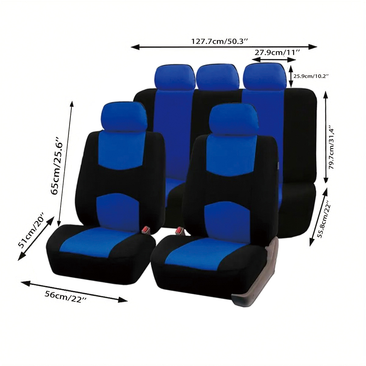 Cross-Border Hot-Selling Mexican, European, and American Foreign Trade Universal Car Seat Cover Set, 9-Piece Flat Set, All-Season Universal Seat Cushion Cover