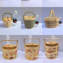 装土鸡蛋竹篮竹编篮子大闸蟹水果土特产手提篮1斤-10斤竹编篮