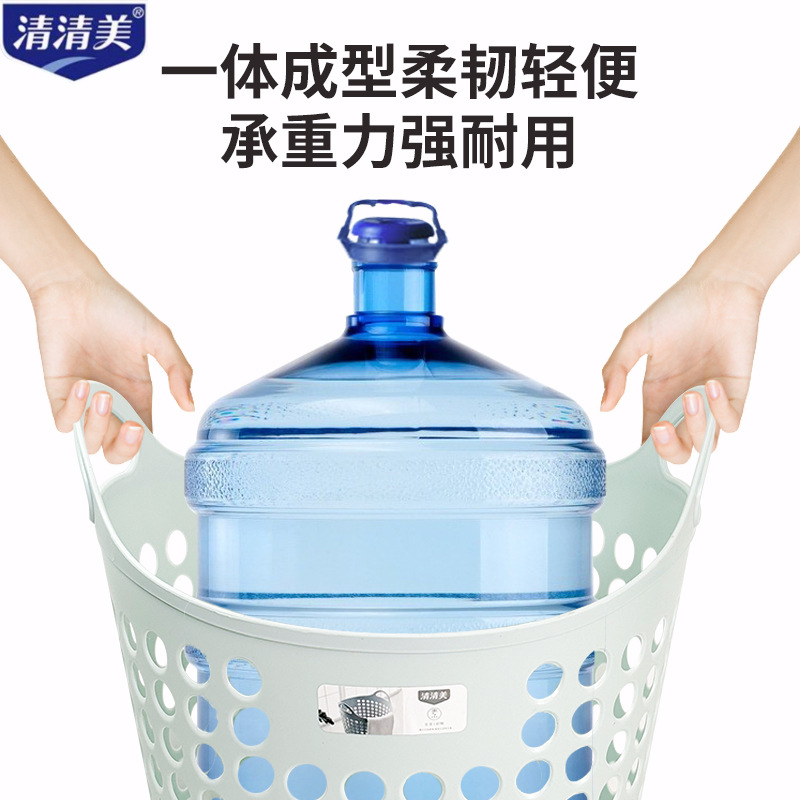 Large Colorful Laundry Basket with Round Holes for Storing Dirty Clothes, Laundry Basket, Toy Storage Box That Does Not Deform