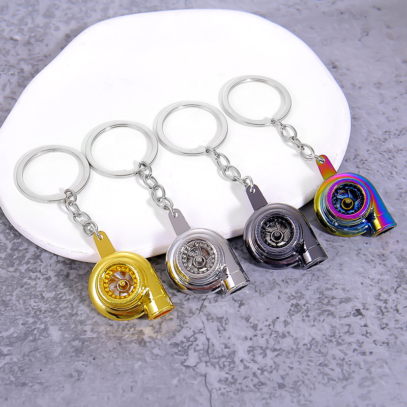 Cross-border creative metal keychain mini car modified turbocharged key chain pendant small gift wholesale