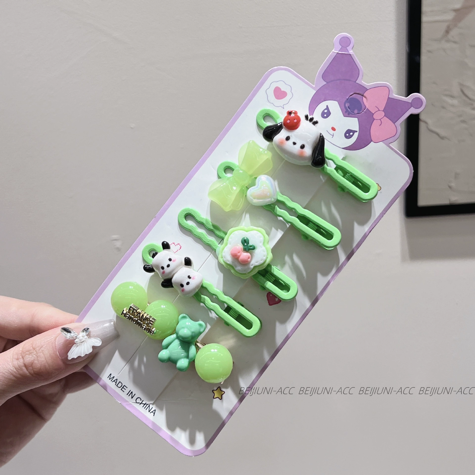 Санрио, мультяшная детская заколка для волос, клубника, заколки, челки, аксессуар для волос