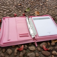 a4仿皮经理夹定制工厂 多功能拉链活页文件夹 会议资料收纳包定制