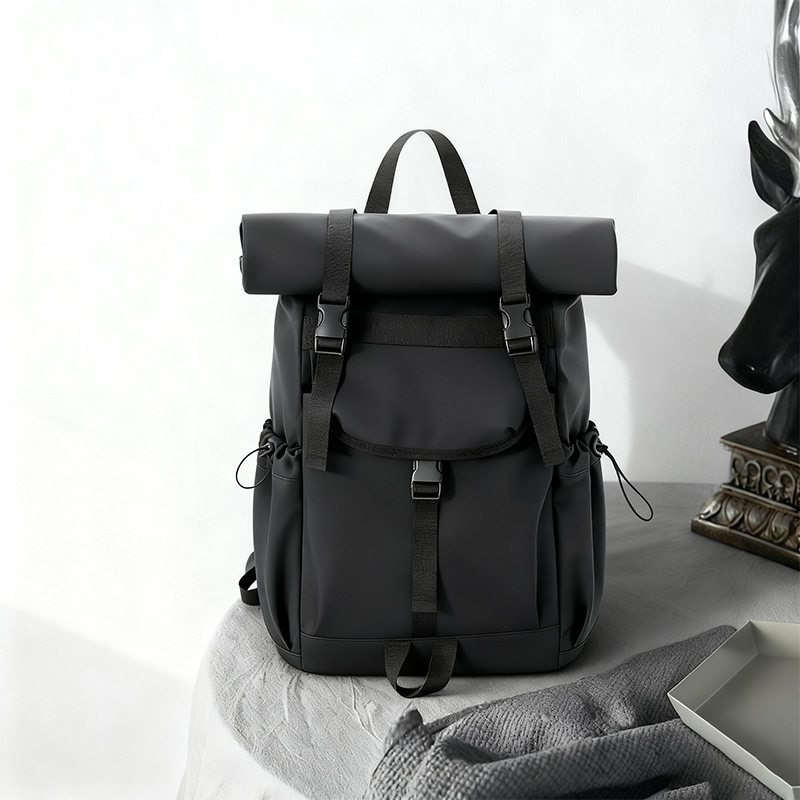 New Cross-Border Amazon European and American Station Roll-Top Backpack Men's Business Casual School Bag Roll-Top Roll-Top Backpack