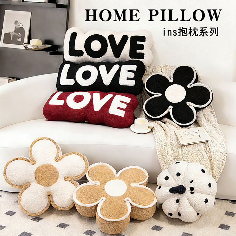 Cojín de Silla de Flor de Peluche de Franela y Algodón PP para Oficina y Hogar
