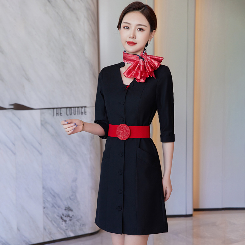 Black dress [excluding silk scarf belt]