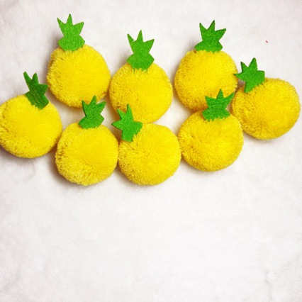新款可爱卡通水果毛绒球 4cm毛线球diy饰品配件 儿童创意手工毛球