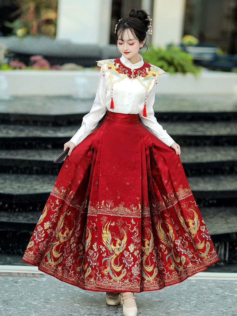 Ningzixuan (Fengxia) костюм с юбкой в стиле Мин в стиле Мин Hanfu для женщин, новинка 2024 года, новый китайский древний костюм для ежедневного поездки на работу