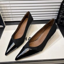 高级感细跟尖头单鞋女2025新款秋季小众百搭高跟鞋软底四季瓢鞋41
