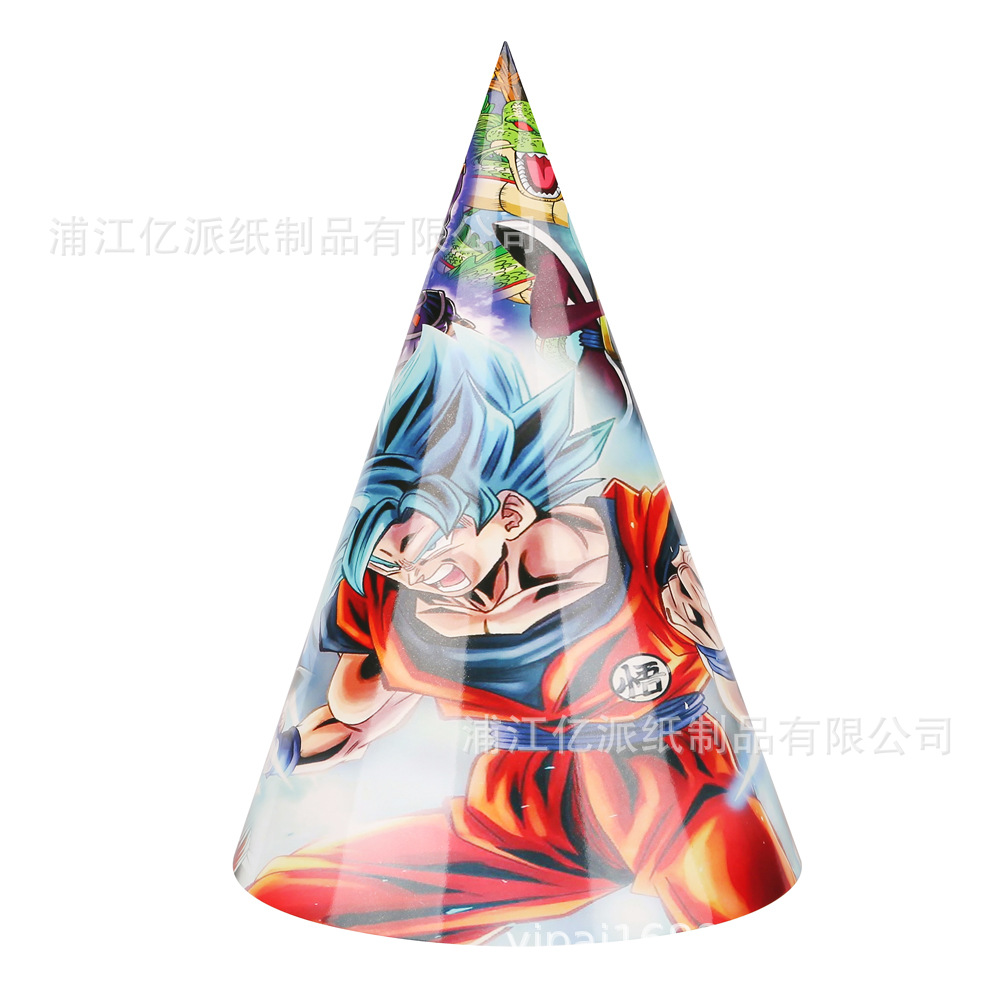 Nuevos siete bolas de dragón fiesta decoración atmósfera decoración prop bandeja de papel tazas de papel toallas de mesa set de cubiertos desechables