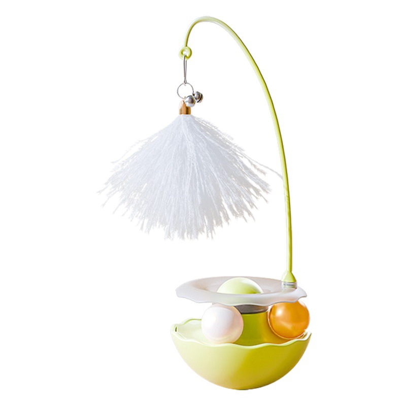 Juguete Tambaleante con Plumas para Gatos ABS Interactivo y Desmontable con Menta Gatuna