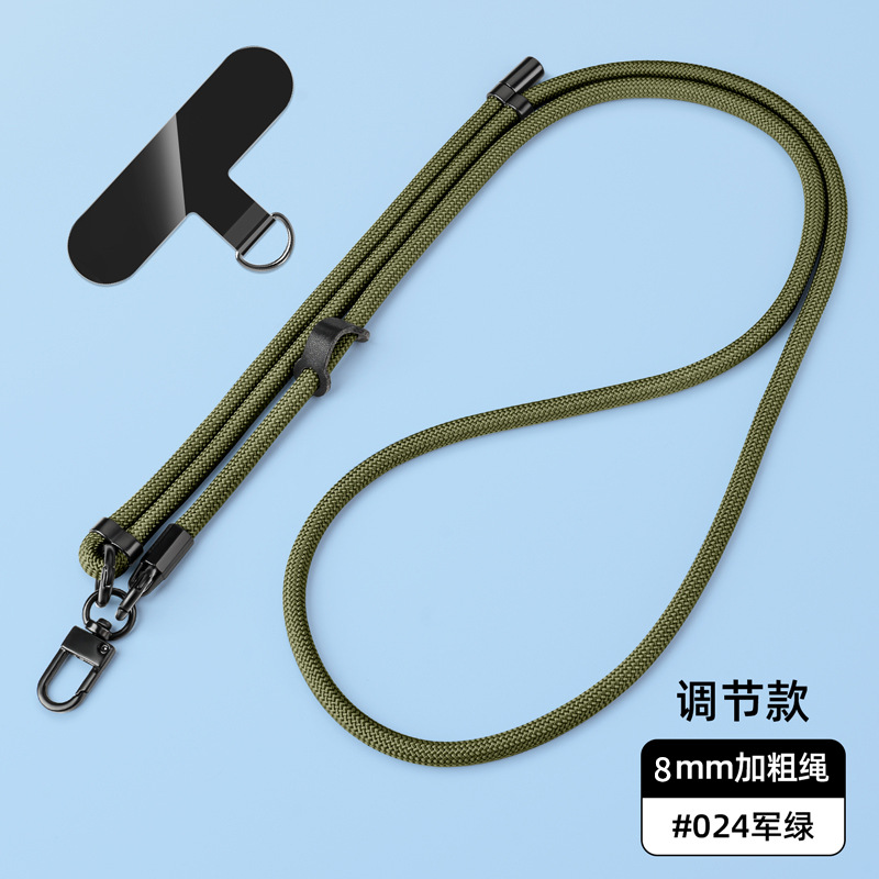 Cordón para teléfono móvil de 8mm, cuello colgante, mensajero, muñeca, eslinga de nailon resistente, cuerda anti-pérdida, longitud ajustable, espalda