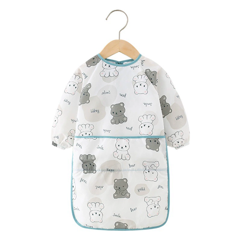 Детский чехол, удлиненный выше колена, Детский фартук, непромокаемый, не загрязняющий, не перевязывающийся, с длинными рукавами для еды, детская защита для девочек