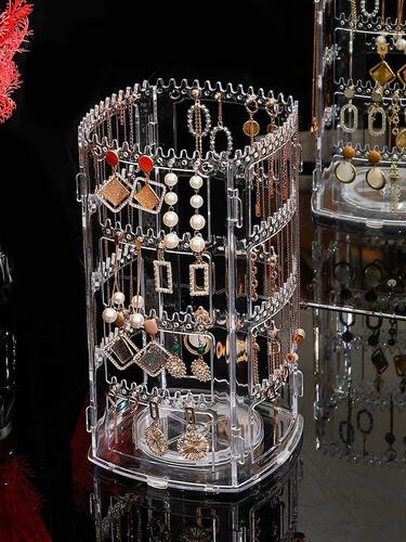 Display rack jewelry live storage rack necklace earring stud holder rotating accessory earring display rack stand