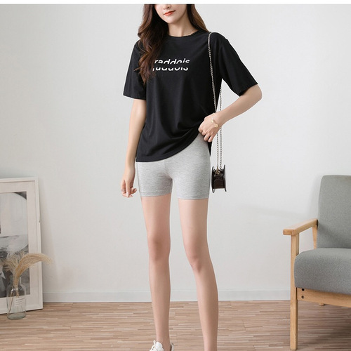 Girls' safety pants plus size anti-exposure leggings women's ice silk three-quarter pants plus shorts boxer briefs