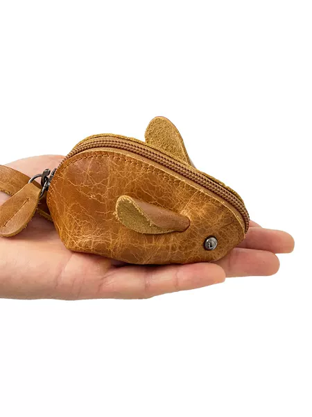 Cross-border Genuine Leather Change Storage Bag Top Layer Cowhide Key Bag Mouse Cartoon Children's Wallet Women's Multifunctional Bag
