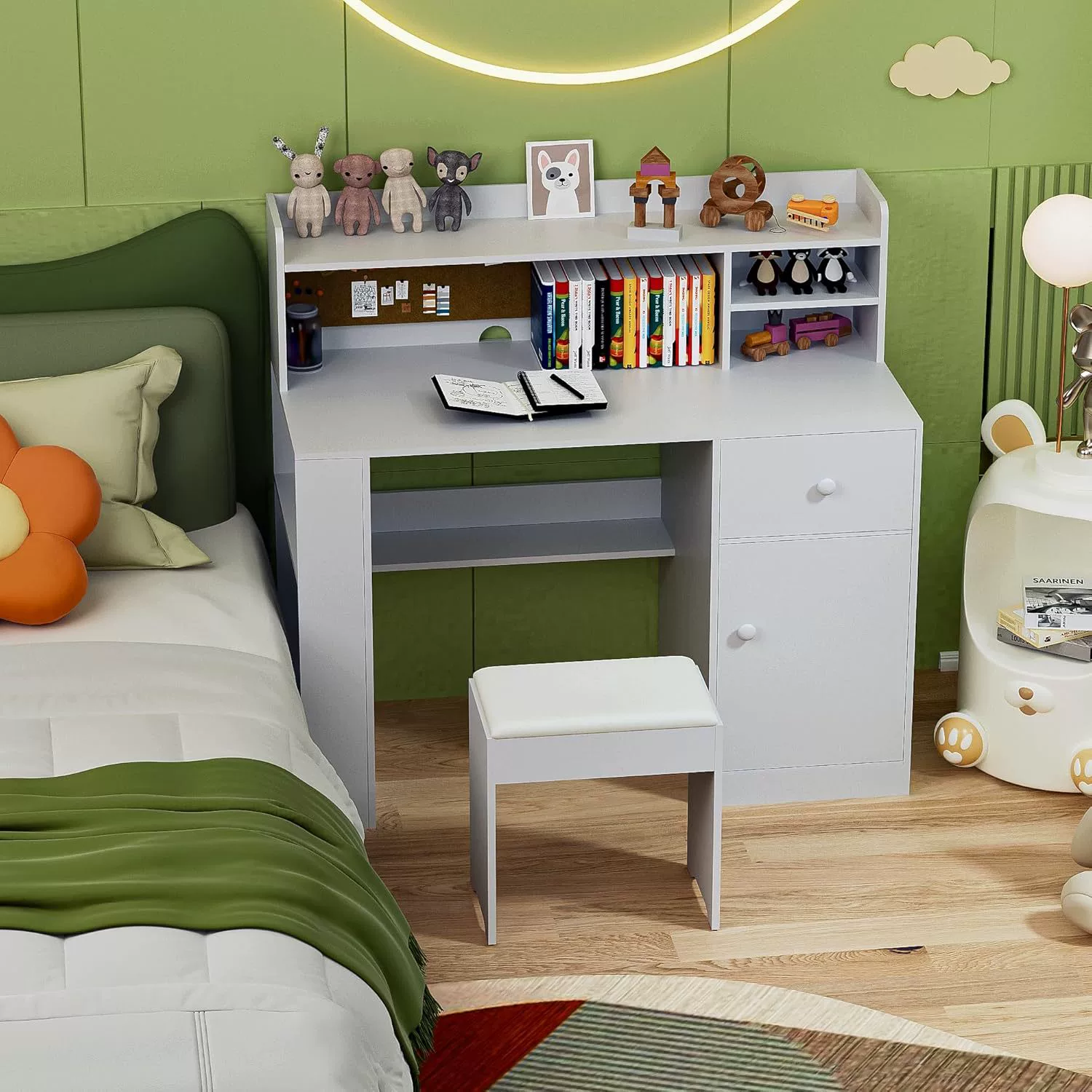 Студенческий домашний простой письменный стол, современный простой многофункциональный стол для компьютера, встроенный письменный стол и стул для спальни