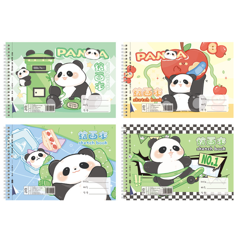 Libro de dibujo para niños A4 Libro de dibujo de bobina de vuelco de arte de escuela primaria Papel de dibujo en blanco engrosado al por mayor