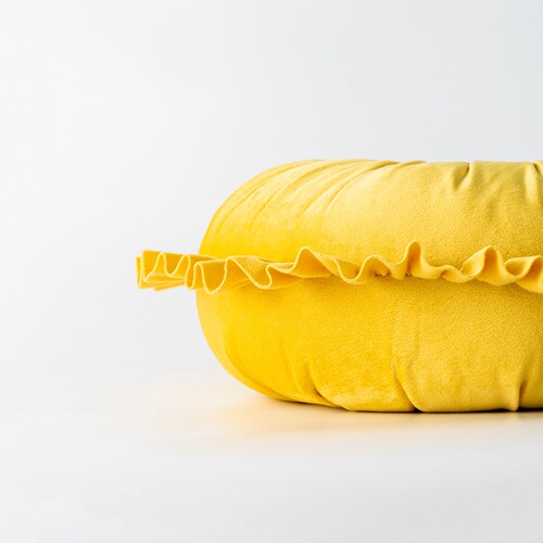 Amazon's new round Dutch velvet ruffle flower pillow pumpkin pillow wheel pillow lace cushion cushion