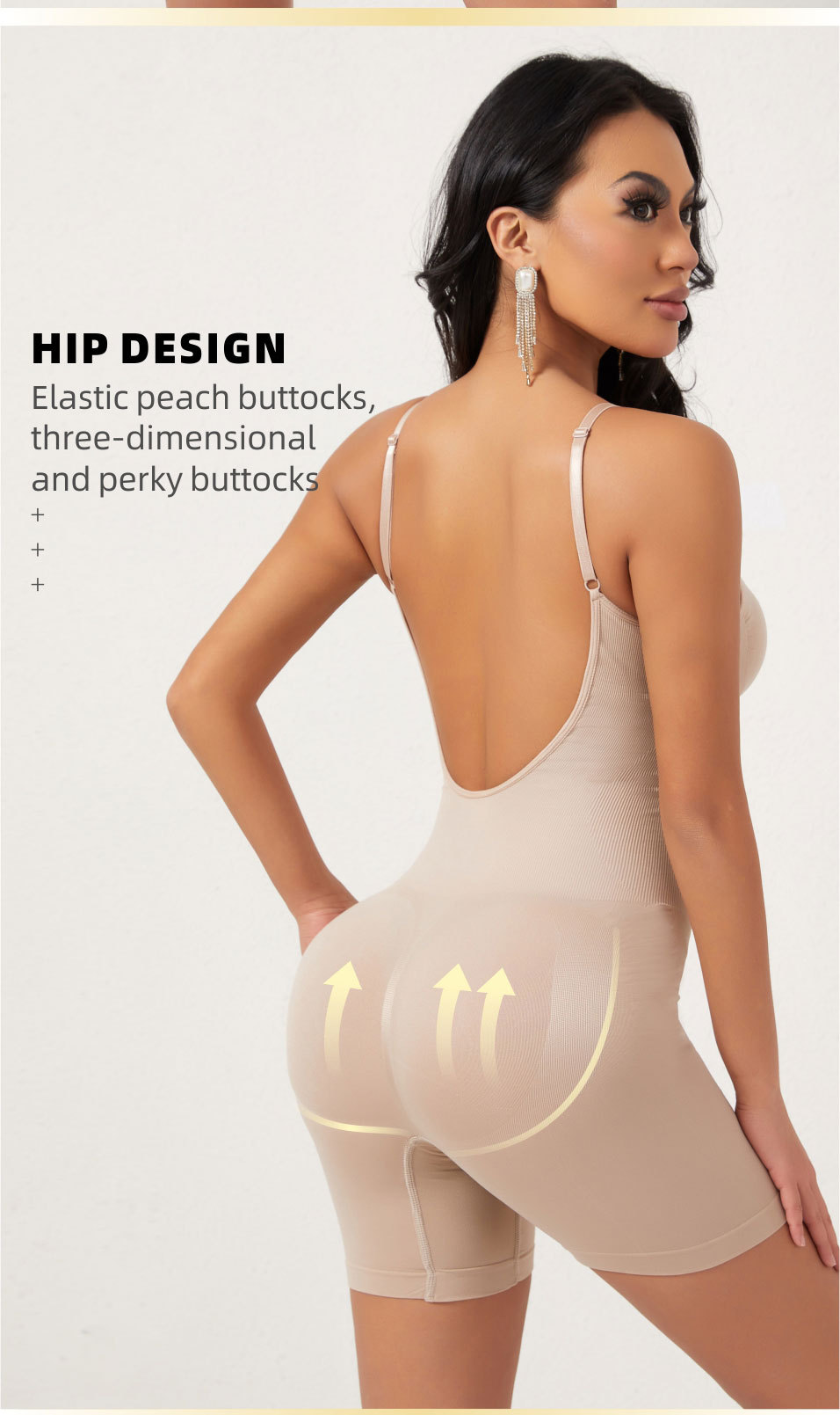 Nahtloser, rückenfreier Shapewear-Body – Bauchkontrolle & Po-Lifting Ganzkörperformer für Damen – Sexy Figurformende Unterwäsche (Schwarz/Nude/Kaffee)_voghion.com