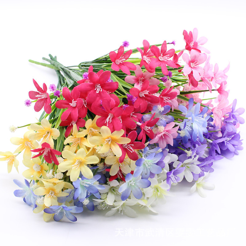 Ramo de Flores Artificiales Decorativas con Efecto Estrellado